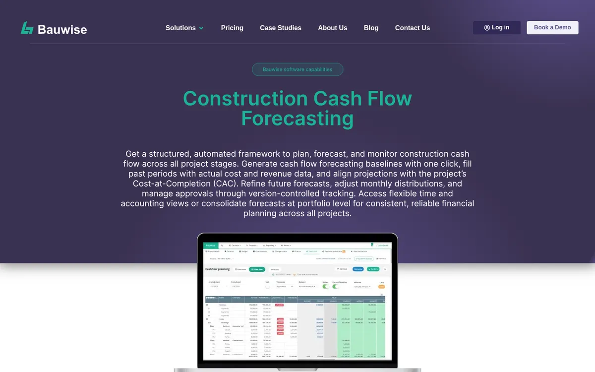 Screenshot of the Bauwise website