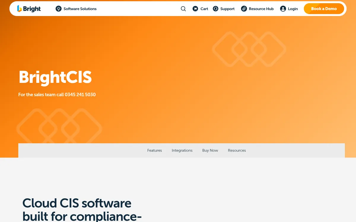 Screenshot of the BrightCIS website