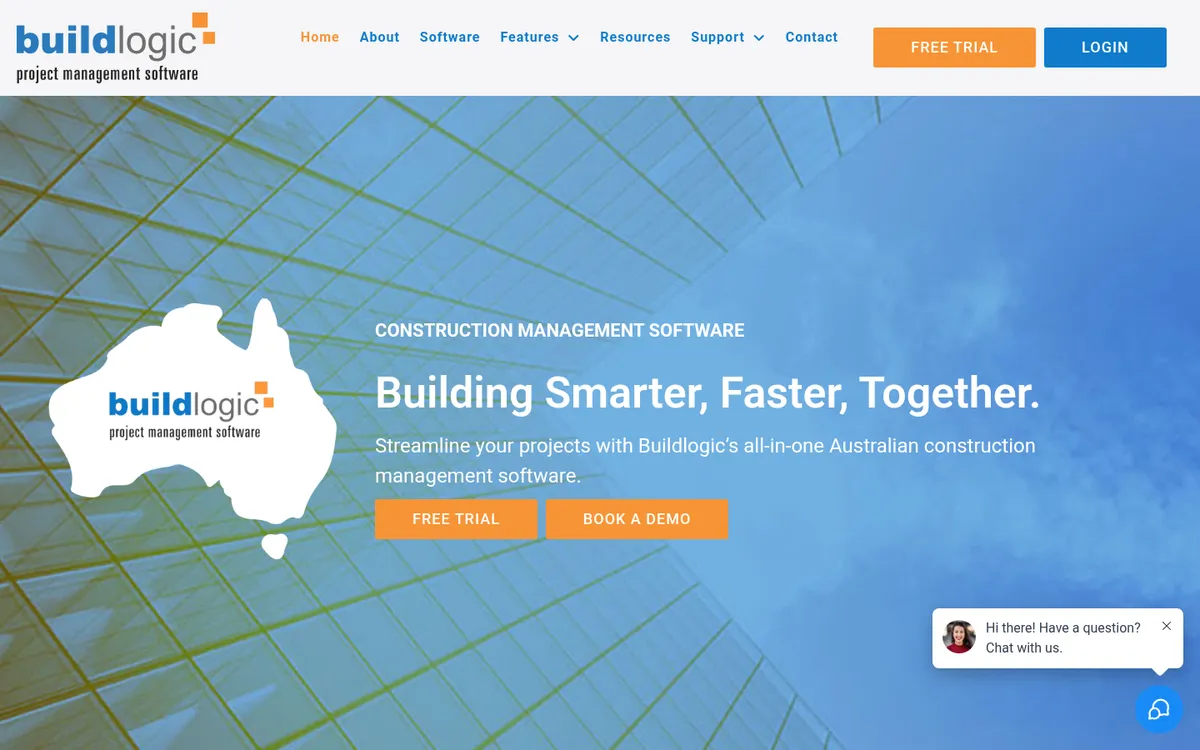 Screenshot of the Buildlogic website