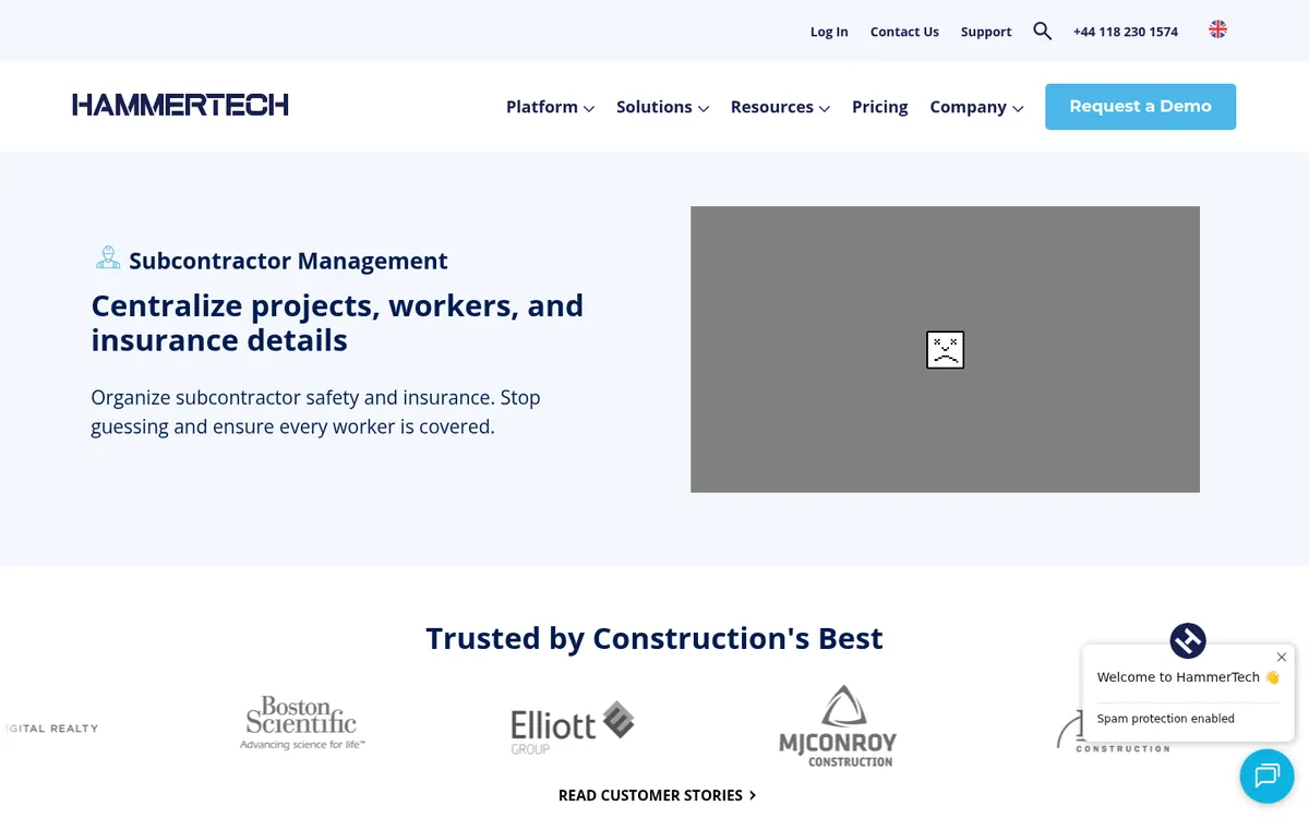 Screenshot of the HammerTech website