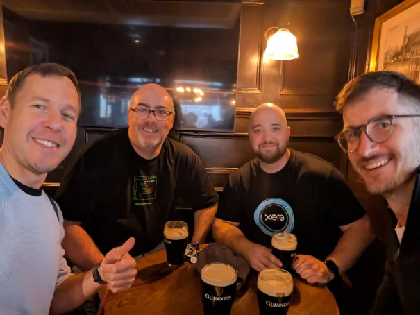 Planyard founders catching up with the Xero team in London