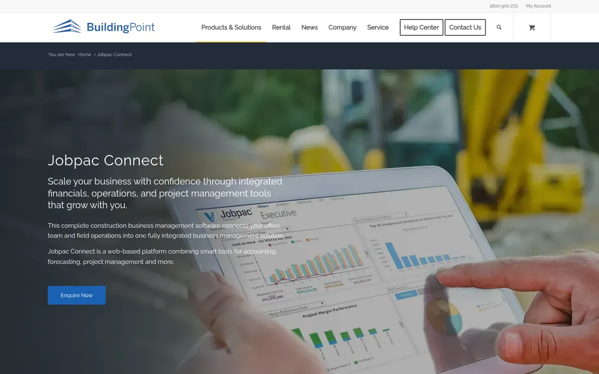 Screenshot of the Jobpac Connect website