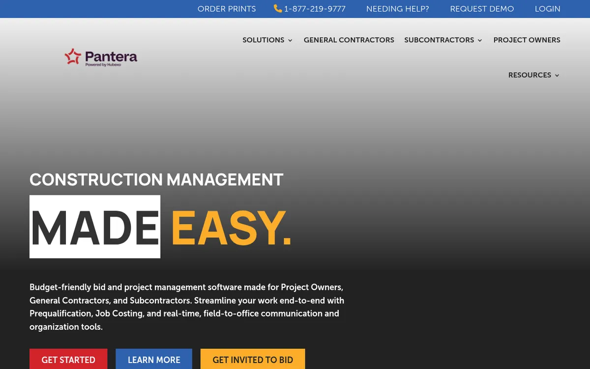 Screenshot of the Pantera Tools website