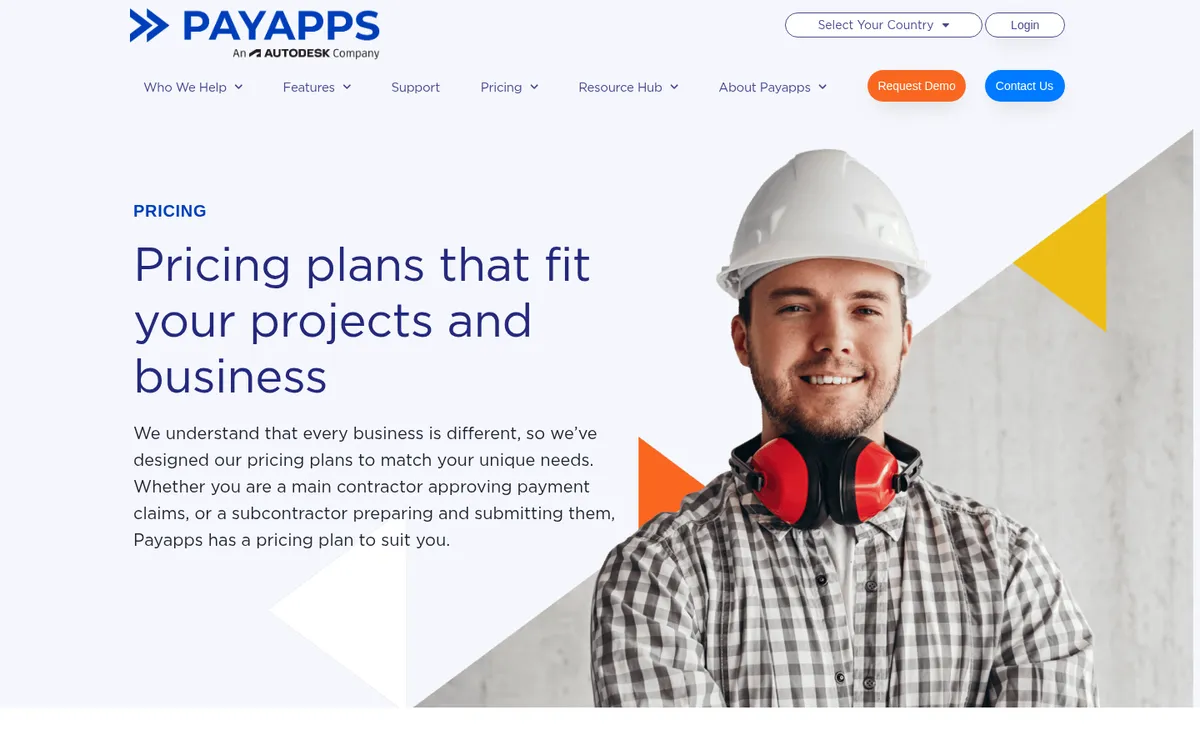 Screenshot of the Payapps pricing page