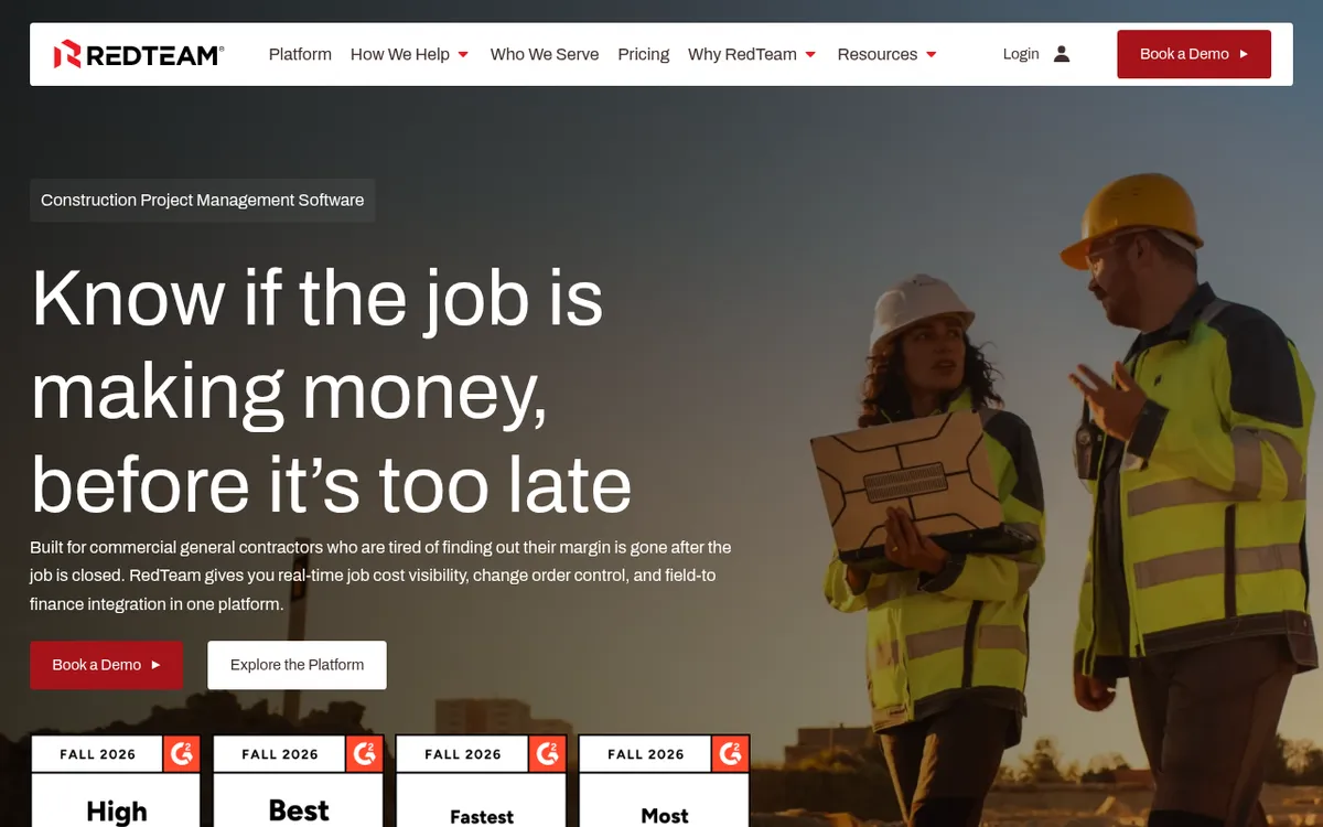 Screenshot of the RedTeam website