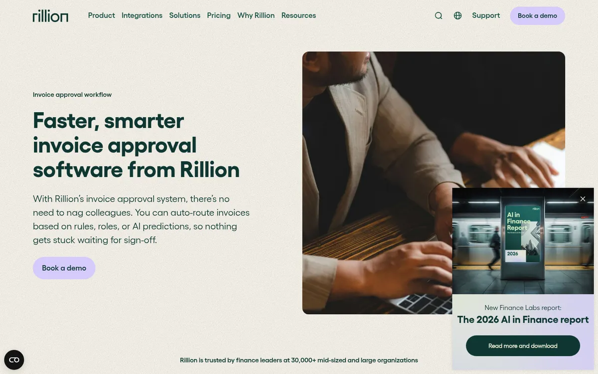 Screenshot of the Rillion website
