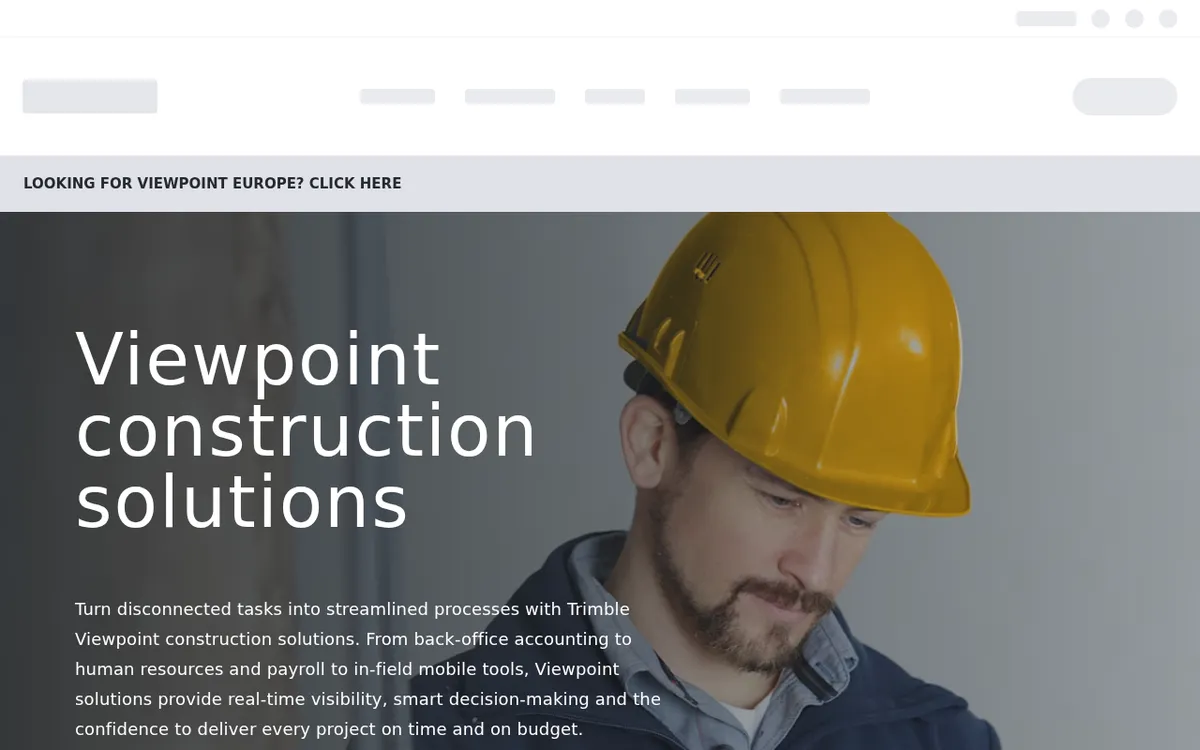Screenshot of the Trimble Viewpoint website